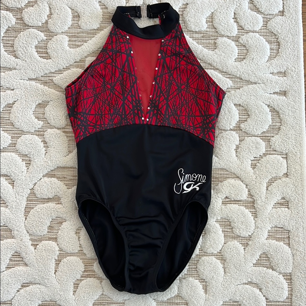 Simone Black and Red Leotard